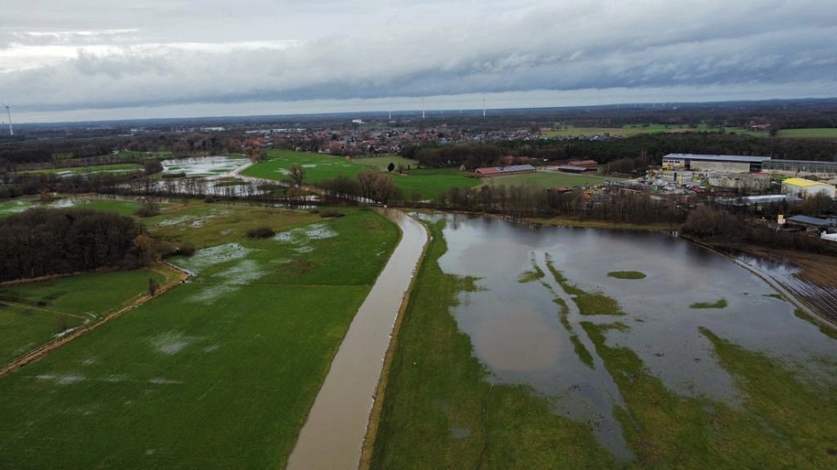 Hochwasser im Bereich Heek am 25.12.2023 © Gemeinde Heek