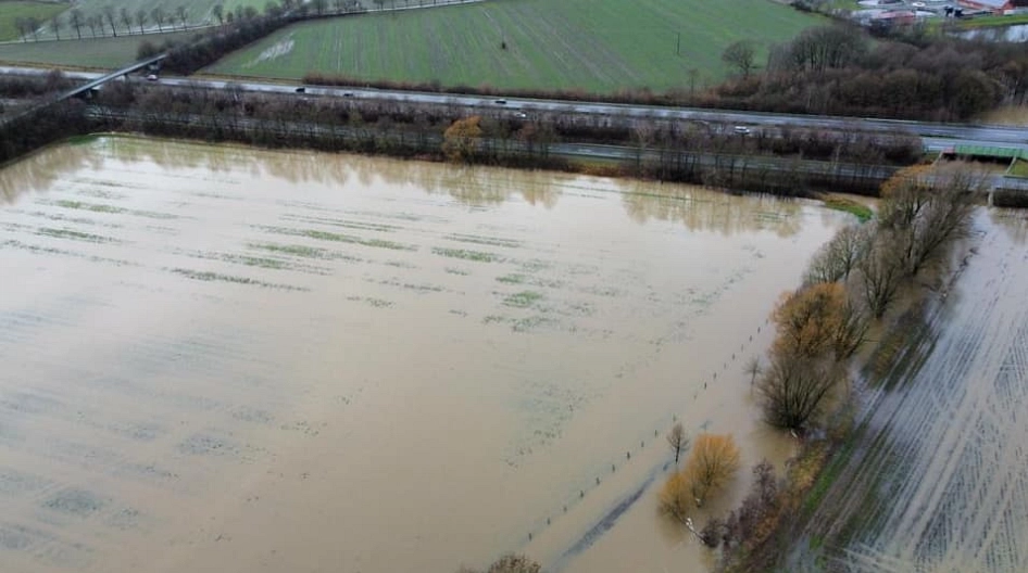 Hochwasser im Bereich Nienborg am 25.12.2023 © Gemeinde Heek