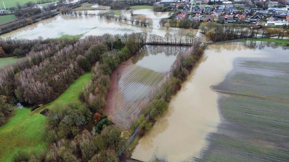 Hochwasser im Bereich Nienborg am 25.12.2023 © Gemeinde Heek